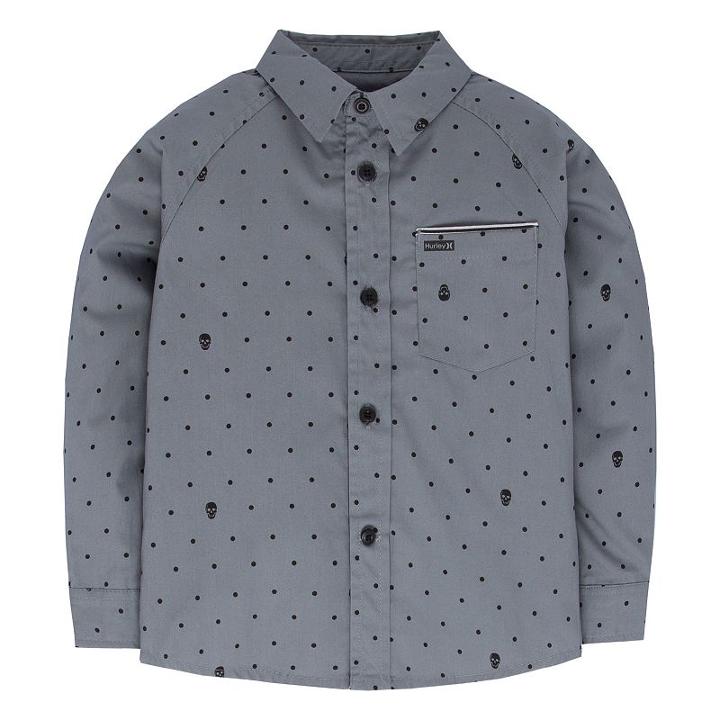 Boys 4-7 Hurley Patterned Button-down Shirt, Boy's, Size: 4, Med Grey