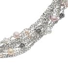Lyric Sterling Silver Dyed Freshwater Cultured Pearl And Diamond Accent Flower Multistrand Bracelet, Women's, Size: 7.5, Multicolor