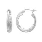 Primrose Sterling Silver Textured Double Hoop Earrings, Women's, Grey