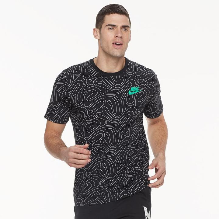 Men's Nike Swirled Tee, Size: Medium, Grey (charcoal)