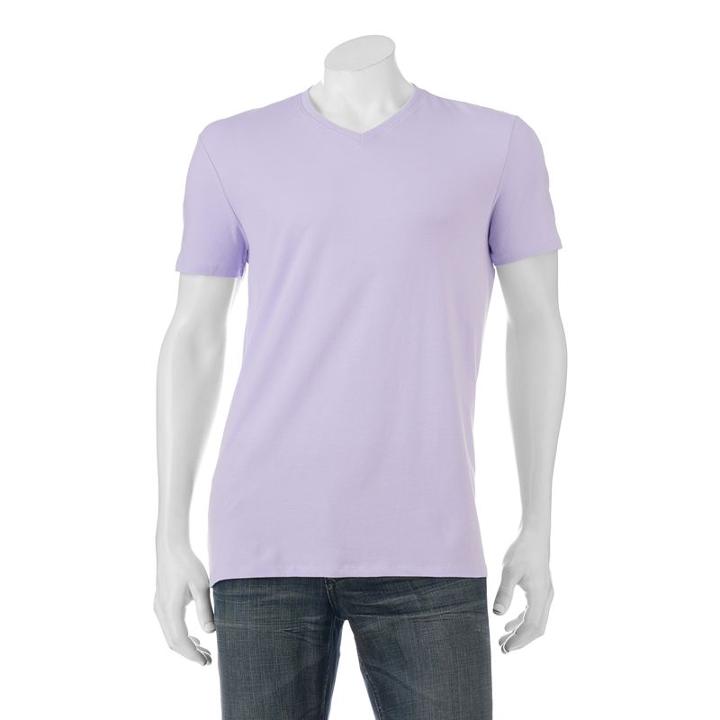 Men's Apt. 9 Solid V-neck Tee, Size: Medium, Med Purple