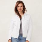 Women's Lc Lauren Conrad Frayed Jean Jacket, Size: Xxl, White