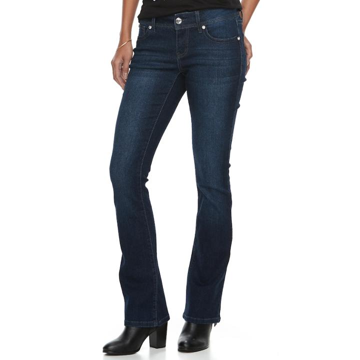 Women's Apt. 9&reg; Embellished Bootcut Jeans, Size: 12, Black