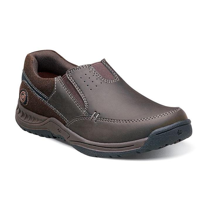 Nunn Bush High Cliff Jr. Boys' Moc Toe Casual Slip-on Shoes, Boy's, Size: Medium (4), Brown