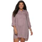 Juniors' Plus Size So&reg; Solid Utility Shirtdress, Teens, Size: 2xl, Lt Purple