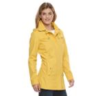 Women's Weathercast Hooded Bonded Rain Jacket, Size: Medium, Yellow