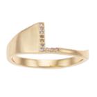 Lc Lauren Conrad Initial Cutout Ring, Women's, Size: 7, Gold