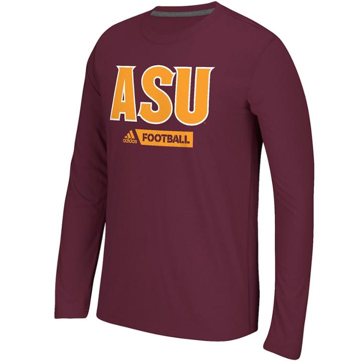 Men's Adidas Arizona State Sun Devils Sideline Gridiron Tee, Size: Medium, Red