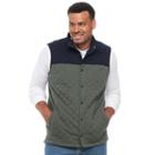 Big & Tall Croft & Barrow&reg; Outdoor Quilted Vest, Men's, Size: Xl Tall, Dark Green