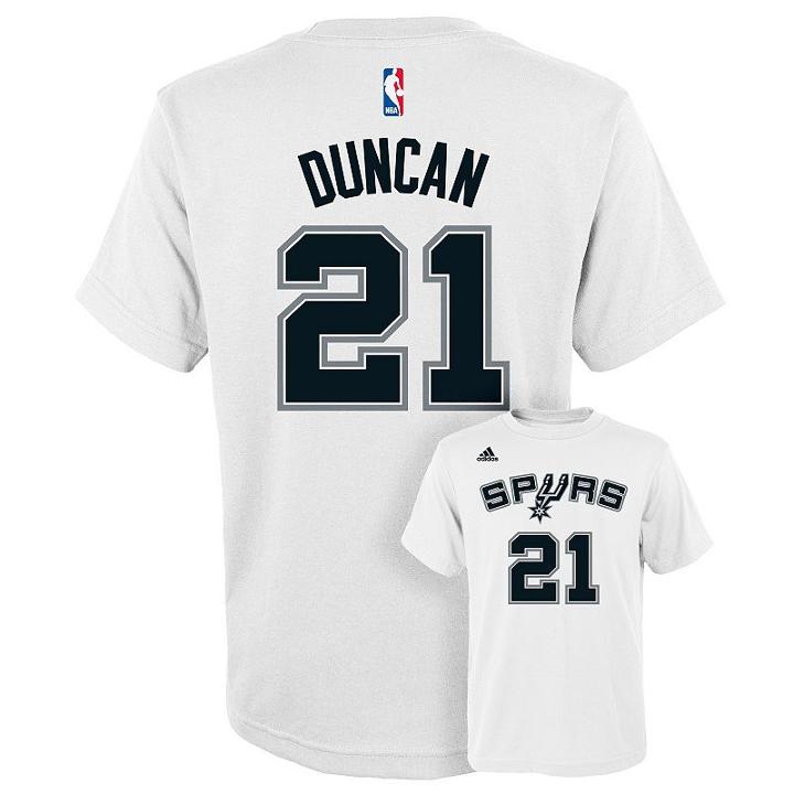 Boys 8-20 Adidas San Antonio Spurs Tim Duncan Player Tee, Boy's, Size: M(10-12), White