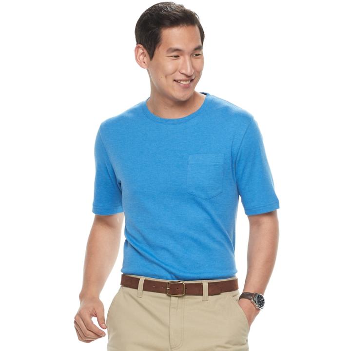 Men's Croft & Barrow&reg; Interlock Pocket Performance Tee, Size: Medium, Med Blue