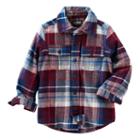 Boys 4-7x Oshkosh B'gosh&reg; Flannel Plaid Button-down Shirt, Boy's, Size: 7x, Ovrfl Oth