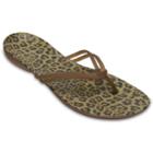 Crocs Isabella Women's Graphic Flip-flops, Size: 9, Brown Over