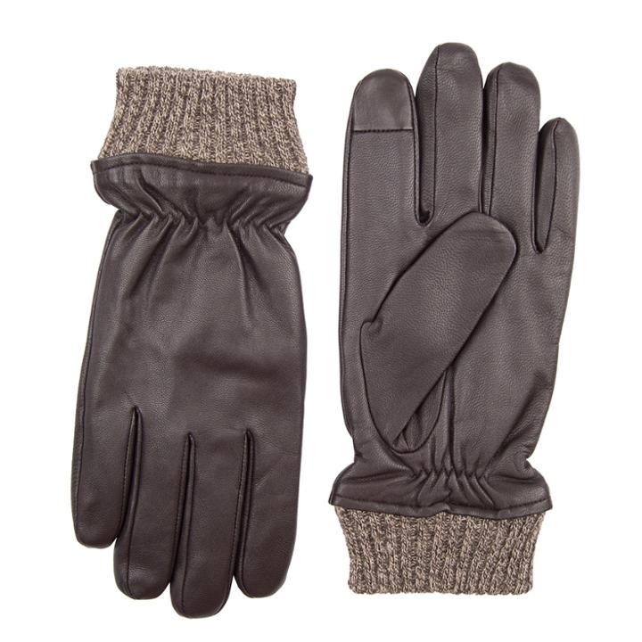 Men's Dockers Intelitouch Leather Touchscreen Gloves, Size: Medium, Brown