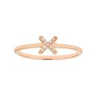 10k Gold Diamond Accent X Ring, Women's, Size: 4.50, Pink