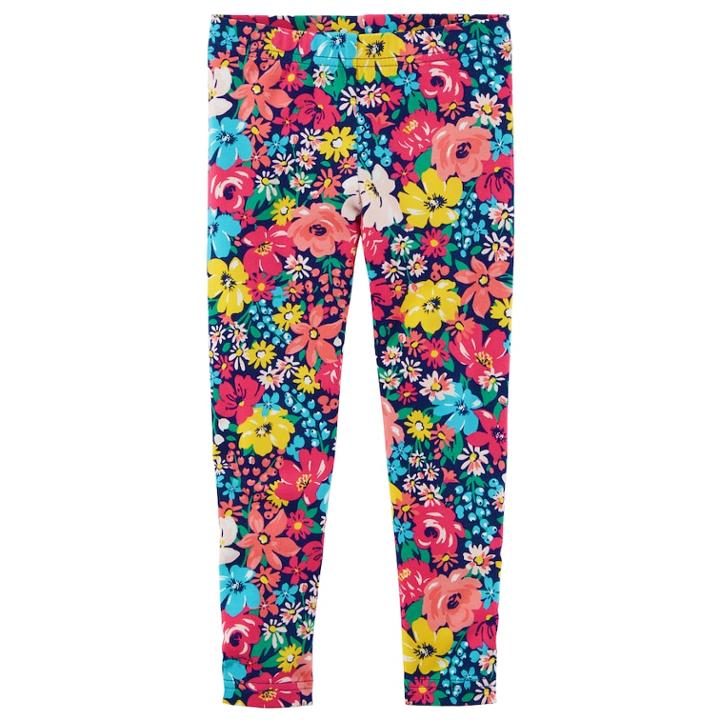 Girls 4-8 Carter's Print Leggings, Size: 7, Navy Floral