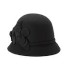 Women's Apt. 9&reg; Wool Felt Floral Cloche Hat, Black