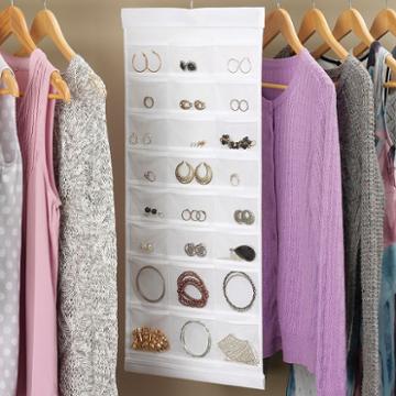 Whitmor Hanging Jewelry Organizer, White