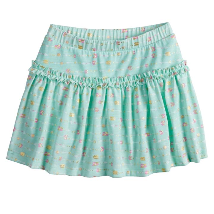 Girls 4-10 Jumping Beans&reg; Pattern Ruffled Skort, Size: 6, Light Blue