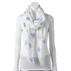 Chaps Floral Oblong Scarf, Women's, White