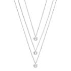Lc Lauren Conrad Simulated Crystal Silver Tone Multi Strand Necklace, Women's
