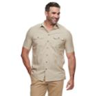 Big & Tall Croft & Barrow&reg; Regular-fit Quick-dry Woven Button-down Shirt, Men's, Size: L Tall, Med Beige