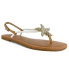 Dolce By Mojo Moxy Splash Women's Starfish Thong Sandals, Size: Medium (9.5), White