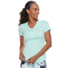 Women's Fila Sport&reg; Upf Short Sleeve V-neck Tee, Size: Large, Light Blue