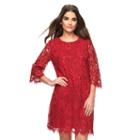 Women's Ronni Nicole Red Lace Shift Dress, Size: 8