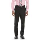 Men's Savile Row Modern-fit Black Flat-front Suit Pants, Size: 42x30