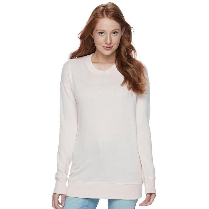 Juniors' So&reg; Boyfriend Tunic Sweatshirt, Teens, Size: Medium, Lt Orange
