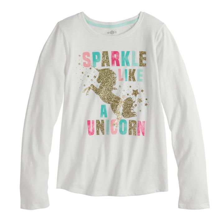Girls 7-16 & Plus Size So&reg; Long Sleeve Graphic Tee, Size: 7-8, Natural
