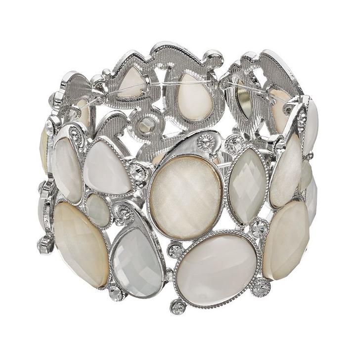 Geometric Stone Stretch Bracelet, Women's