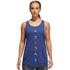 Women's Adidas Essential Vertical Print Racerback Tank, Size: Xl, Med Blue