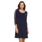 Women's Nina Leonard Strappy-sleeve Shift Dress, Size: Medium, Blue (navy)
