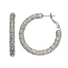 Simply Vera Vera Wang Nickel Free Faceted Metallic Stone Hoop Earrings, Women's, Silver