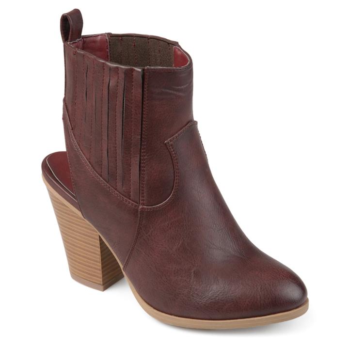 Journee Collection Neri Women's Slingback Ankle Boots, Size: Medium (9), Dark Red