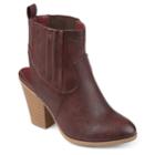 Journee Collection Neri Women's Slingback Ankle Boots, Size: Medium (9), Dark Red