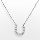 Sterling Silver 1/4-ct. T.w. Diamond Horseshoe Link Necklace, Women's, Size: 18, White