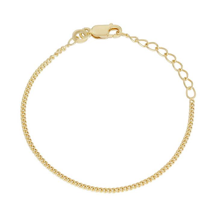 Junior Jewels Kids' Sterling Silver Curb Chain Bracelet, Teens, Size: 4.5, Yellow