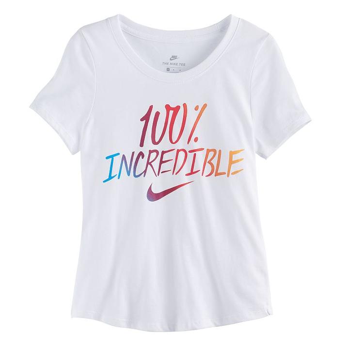 Girls 7-16 Nike 100% Incredible Tee, Size: Medium, White