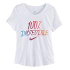 Girls 7-16 Nike 100% Incredible Tee, Size: Medium, White