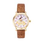 Disney's Beauty And The Beast Princess Belle Women's Sequin Leather Watch, Size: Medium, Yellow