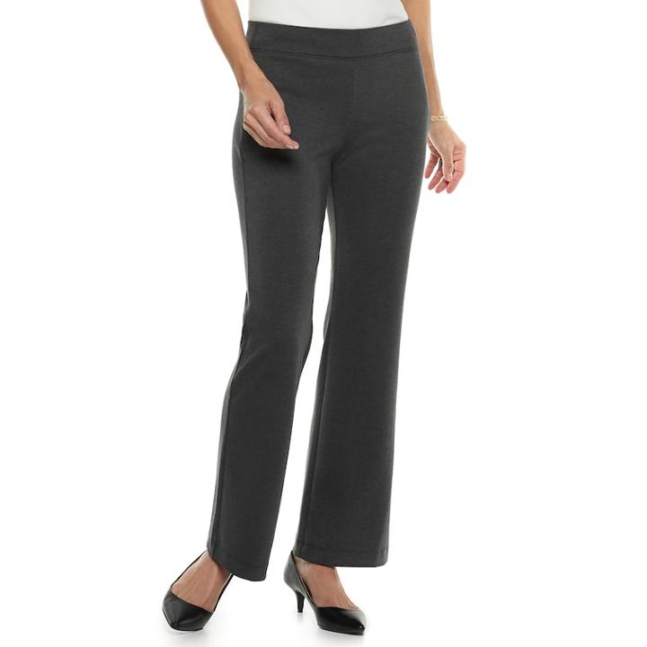 Women's Croft & Barrow Easy Care Pull-on Ponte Pants, Size: S Short, Dark Grey