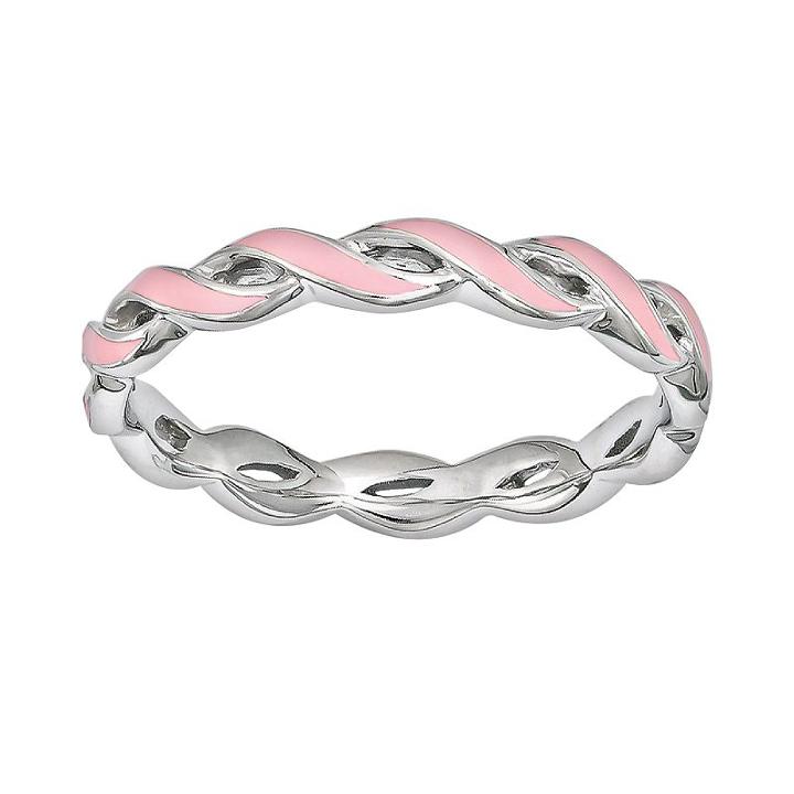 Stacks And Stones Sterling Silver Stack Ring, Women's, Size: 8, Pink