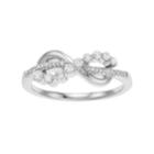 Sterling Silver 1/4 Carat T.w. Diamond Infinity Ring, Women's, Size: 8, White