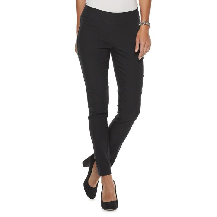 Women's Apt. 9&reg; Brynn Midrise Pull-on Skinny Dress Pants, Size: 6, Black