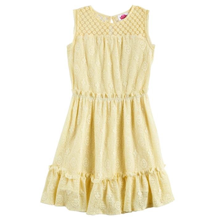 Disney D-signed Girls 7-16 Crochet Dress, Size: Medium, Lt Yellow