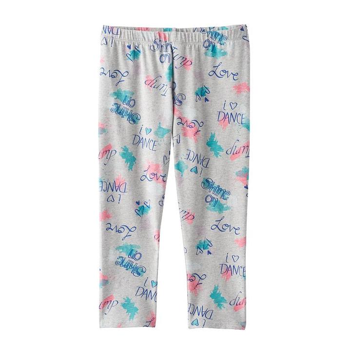 Girls 7-16 & Plus Size So&reg; Patterned Capri Leggings, Girl's, Size: 12, Med Grey
