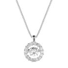Forever Classic Sterling Silver 3/4 Carat T.w. Lab-created Moissanite Halo Pendant, Women's, Size: 18, White